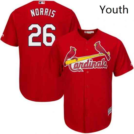 Youth Majestic St Louis Cardinals 26 Bud Norris Replica Red Alternate Cool Base MLB Jersey